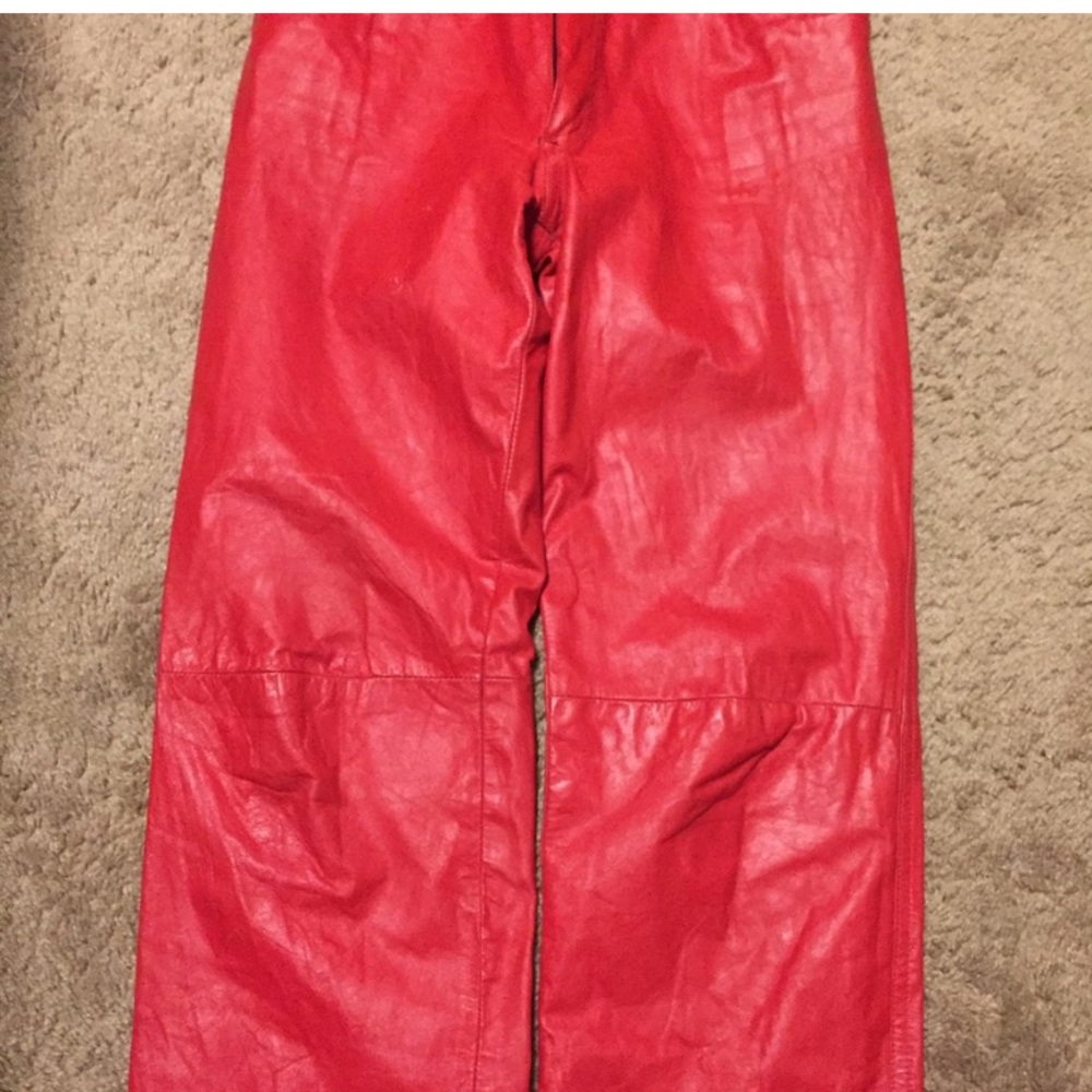 Red leather pants for@ tatum